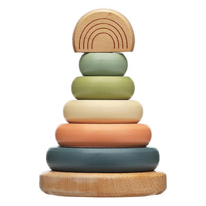 Wooden Stacking Learning Toy: Rainbow